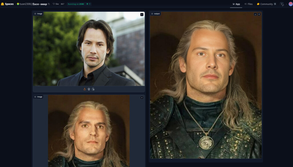 Пример замены лица в Face Swap