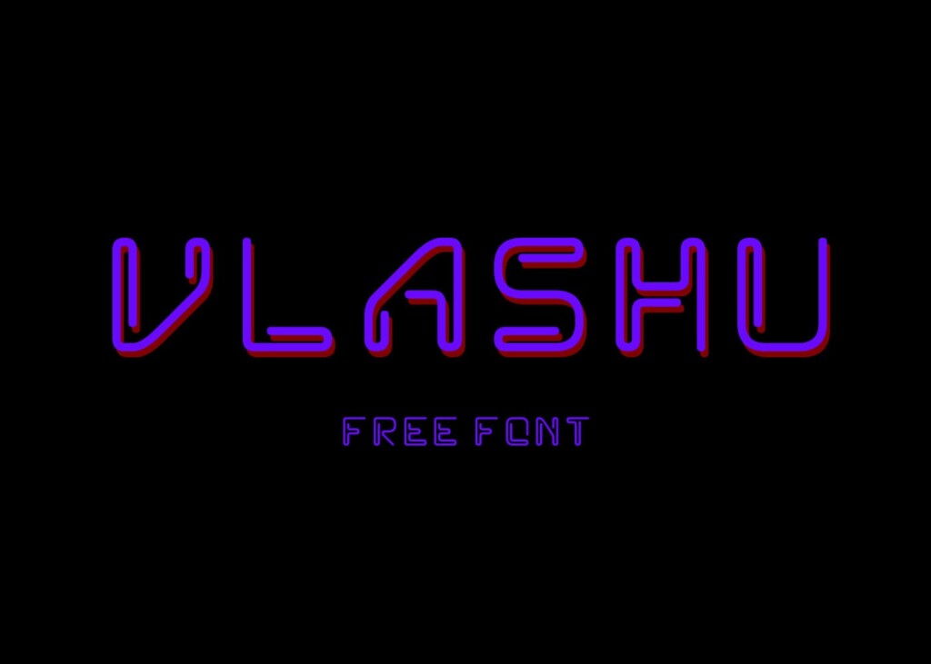 Футуристичное промо шрифта VlaShu